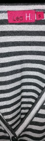 Szary rozpinany sweterek w paski i top na ramiączkach ze srebrną nitką - Lea H.-4