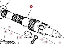 Massey Ferguson 3690 Wałek Wał Skrzyni Biegów Przekładni Dynashift CZĘŚCI 3619369M3