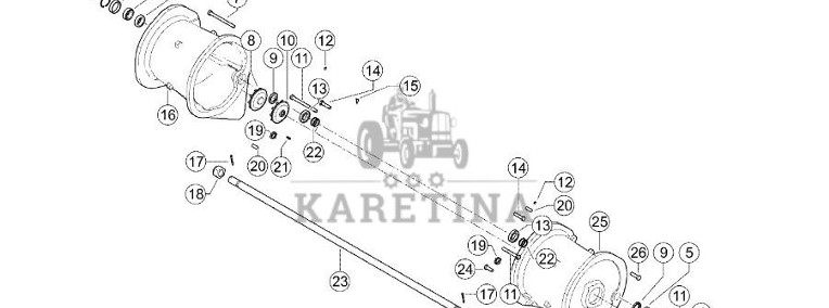 Claas Jaguar 970 - przednia oś napędowa - wałek zębnika 0007747350-1