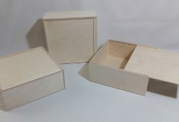 Drewniane pudełko rozsuwane 20x20cm decoupage
