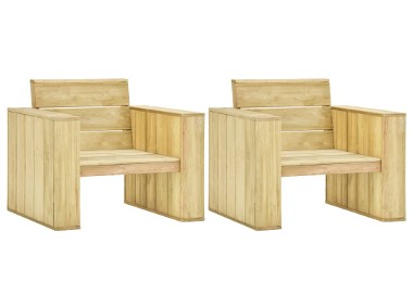 vidaXL Krzesła ogrodowe 2 szt., 89x76x76 cm, impregnowana sosna3053201-1