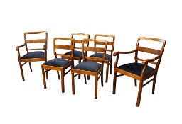 Komplet - dwa fotele i cztery krzesła / art - deco / po renowacji