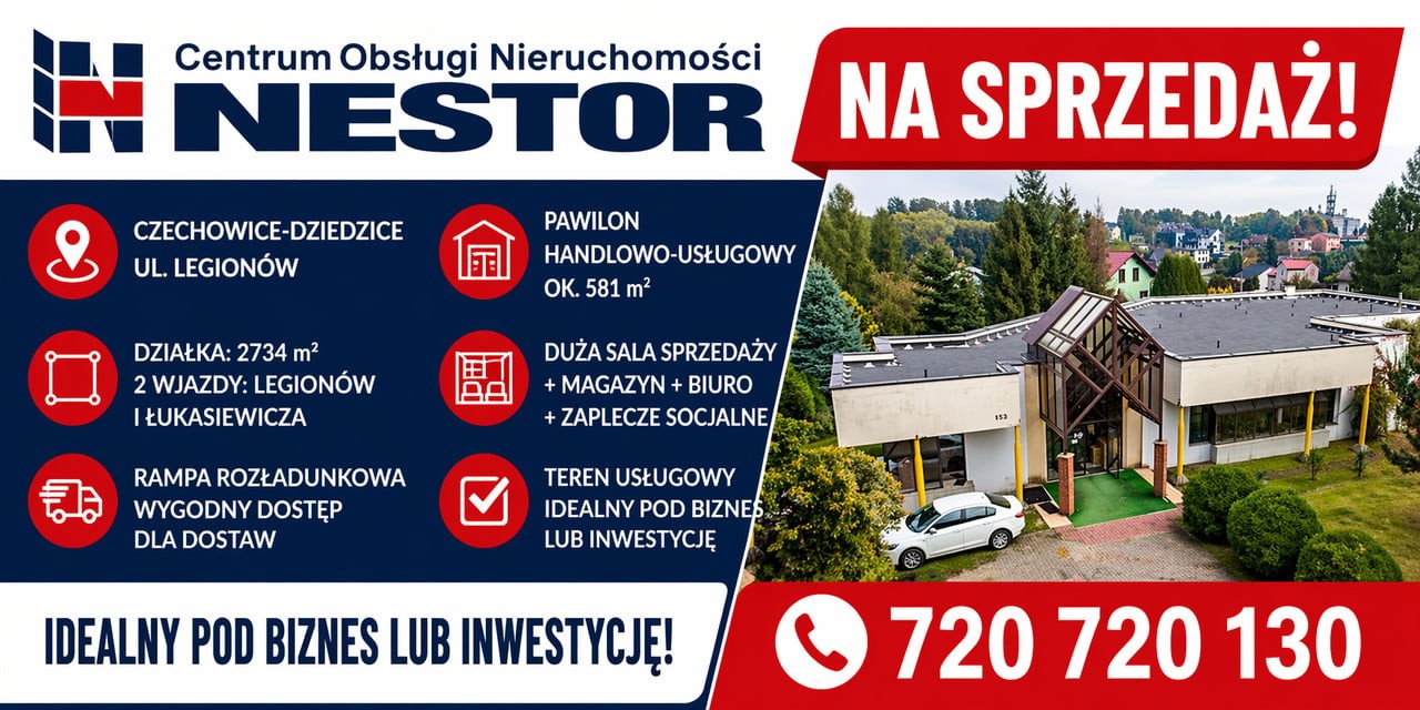 Nieruchomość komercyjna ul. Legionów 153 w Czechowicach-Dziedzicach. - More