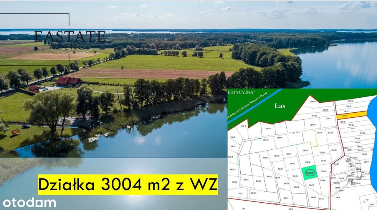 Super działka w Harszu-+udział w plaży!, węgorzewski