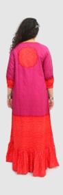 Nowa sukienka długa indyjska S 36 boho bohemian hippie chunri czerwona różowa-4