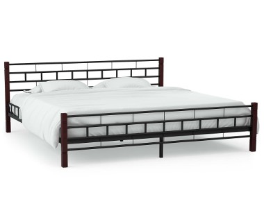 vidaXL Rama łóżka, czarna, metalowa, 140 x 200 cm  246735-1