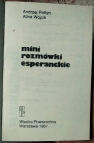 mini Rozmówki Esperanckie - Andrzej Pettyn, Alina Wójcik 1987-2