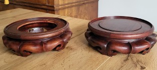 Orientalne ręcznie wykonane stojaki na wazon doniczkę rzeźbę z twardego drewna