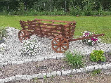 Wóz/fura drewniana do dekoracji ogrodu-1