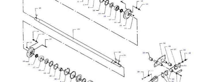 Massey Fergusson MF 30 - łącznik napędu podsiewacza D28480489-1