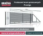 PRESTIGE brama przesuwna z poziomymi profilami żaluzja – ocynk