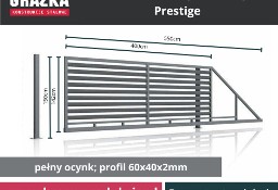 PRESTIGE brama przesuwna z poziomymi profilami żaluzja – ocynk