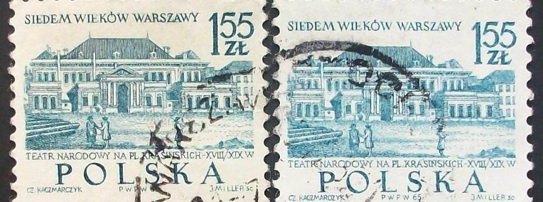 	Znaczki polskie rok 1965 Fi 1454 odcienie - 2 znaczki-1