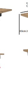 Ławostół Ława L62 podnoszony rozkładany do 200cm dąb craft złoty czarny mat-4