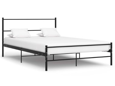 vidaXL Rama łóżka, czarna, metalowa, 160 x 200 cm 286498-1