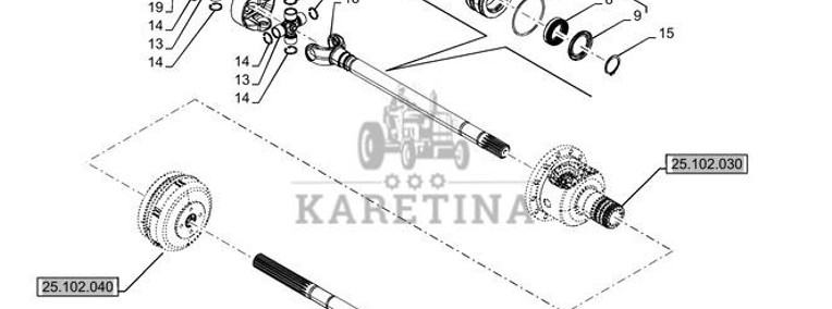New Holland T6070 Półoś 14t, 1047,15mm l 47925815-1