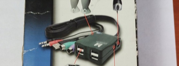 Multimedialny HUB komputerowy Manhattan PS2, USB, AUDIO - do retro pc-1