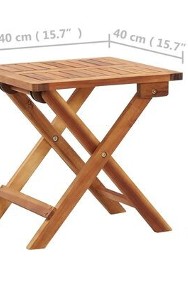 vidaXL Składany stolik ogrodowy, 40x40x40 cm, lite drewno akacjoweSKU:46005*-3