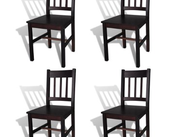 vidaXL Krzesła stołowe, 4 szt., ciemnobrązowe, drewno sosnowe241517-1