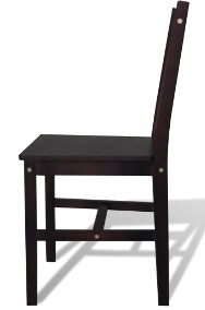 vidaXL Krzesła stołowe, 4 szt., ciemnobrązowe, drewno sosnowe241517-2