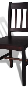 vidaXL Krzesła stołowe, 4 szt., ciemnobrązowe, drewno sosnowe241517-4