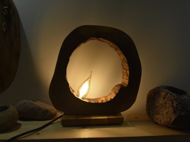 Lampa z drewnianego plastra-1