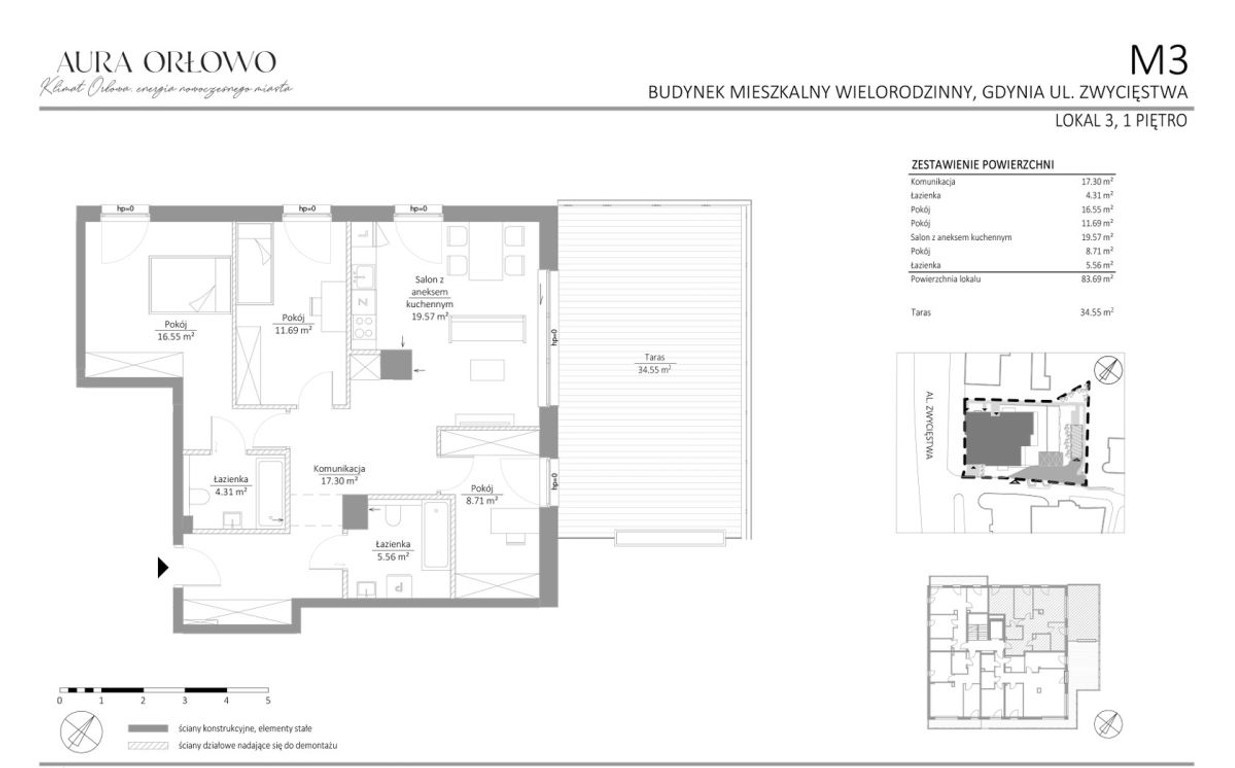 Aura Orłowo — apartament premium z tarasem 34 m²