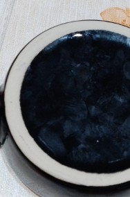 Talerz do ślimaków naczynie porcelana czarna 12cm-2