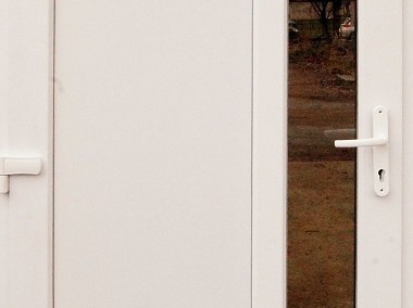 drzwi białe PVC sklepowe szyba NOWE zewnętrzne 100x210 cięka-1