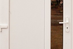 drzwi białe PVC sklepowe szyba NOWE zewnętrzne 100x210 cięka