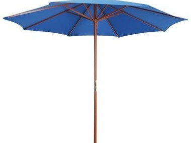 vidaXL Parasol ogrodowy na drewnianym słupku, 300x258 cm, niebieski-1