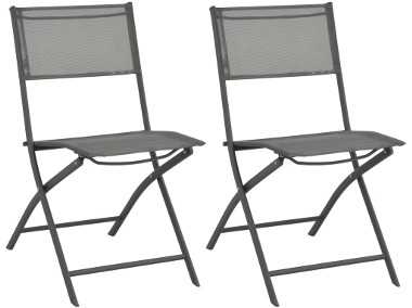 vidaXL Składane krzesła ogrodowe, 2 szt., stal i textilene 44710-1