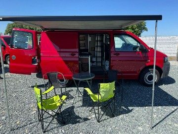 Volkswagen Transporter T5 VW T5 2.0 TDI Kamper, klima, łóżko, roleta, WC, 3-osobowy, serwisowa