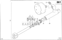 Claas Lexion 600 NURNIK-CYLINDER 0000405692 (Siłownik hydr. przestawianie klepiska, lewy)