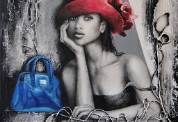 Obraz akrylowy, ręcznie malowany, kobieta