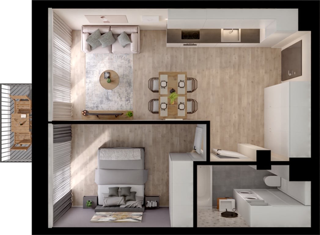 2.M.12 | 41,71 m² | 2 pokoje z balkonem | Krzyki- Gaj | TOP - Widok 4