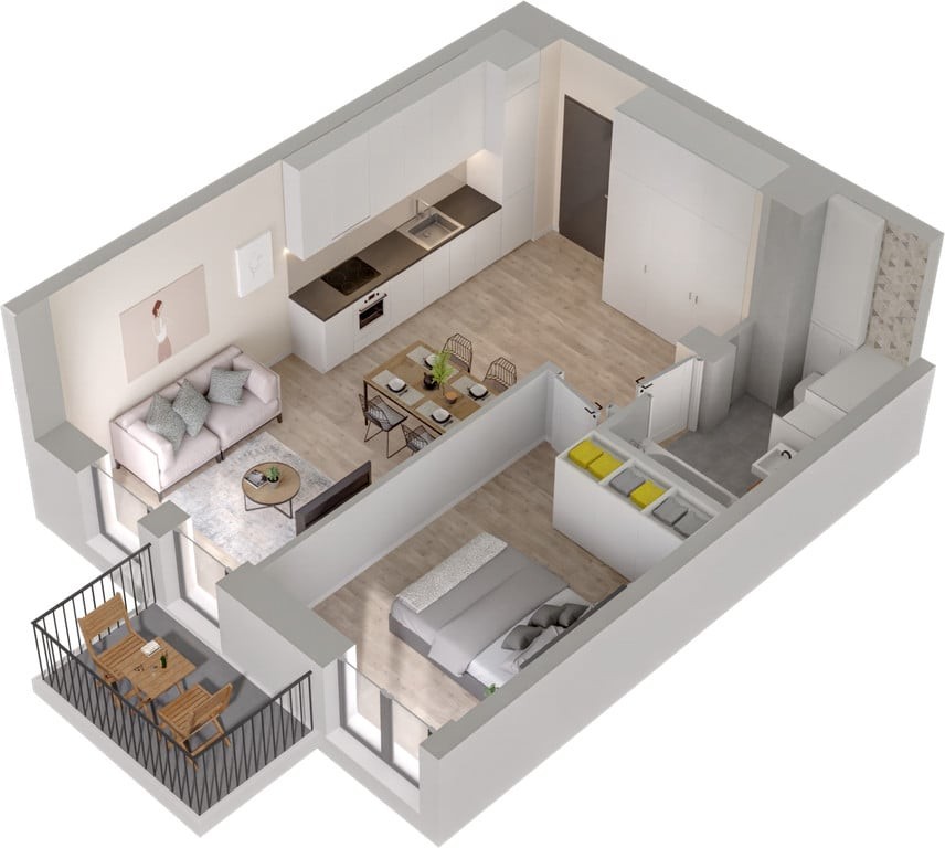 2.M.12 | 41,71 m² | 2 pokoje z balkonem | Krzyki- Gaj | TOP - Widok 5