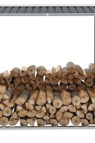 vidaXL Wiata na drewno, stal galwanizowana, 172 x 91 x 154 cm, szara-2