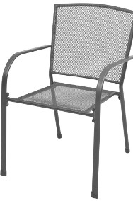 vidaXL Krzesła ogrodowe, sztaplowane, 2 szt., stalowe, szare 42705-2