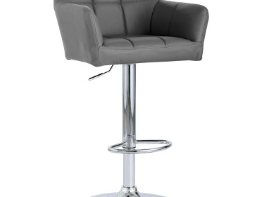 vidaXL Krzesło barowe z podłokietnikami, szare, sztuczna skóra249753-1