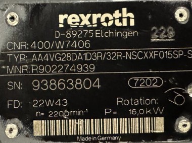 Rexroth AA4VG28DA1D3R/32R-NSCXXF015SP-S ( R902274939, 400/W7406 ) Pompa-2