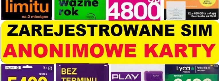 ZAREJESTROWANE KARTY SIM polskie sprawne startery internatowe do komórki Rybnik-1