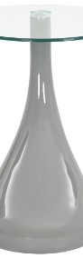 vidaXL Stolik kawowy z okrągłym, szklanym blatem, szary, wysoki połysk282988-3