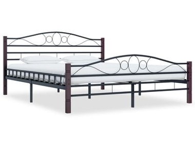 vidaXL Rama łóżka, czarna, metalowa, 160 x 200 cm-1