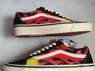 "Vans Flame Old Skool" skórzane trampki damskie długość 23 cm flame-1