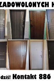 Solidne drzwi do mieszkania WEJŚCIOWE zewnętrzne z montażem stalowe drewniane-2