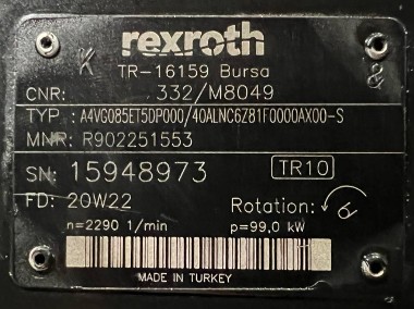 Rexroth A4VG085ET5DP000/40ALNC6Z81F0000AX00-S (R902251553) Pompa do JCB 531-70-2