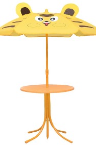 vidaXL 3-cz. dziecięcy zestaw mebli do ogrodu, z parasolem, żółty48100-2