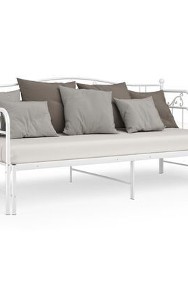 vidaXL Sofa z wysuwaną ramą łóżka, biała, metalowa, 90x200 cm-3