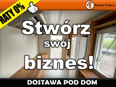 Przyczepa gastronomiczna z wyposażeniem 3.5 m meble prąd biznes food truck-1